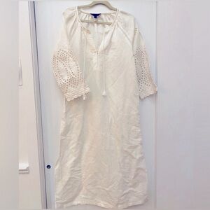 J.Crew Linen Caftan NWOT M eyelet embroidered